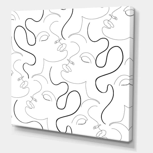 Designart - Monochrome One Line Drawing Portraits